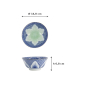 Preview: Rice Bowl Mixed Bowls Lily Flower Oriental HB Blue, Porcelain, Ø 14.8 × 6.8 cm, 550 ml, Item No. 8968