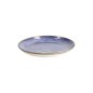 Preview: Teller Seigaiha Blau/Braun, Porzellan, Ø 21,5 × 3 cm, Art.-Nr. 14209