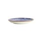 Preview: Teller Seigaiha Blau/Braun, Porzellan, Ø 21,5 × 3 cm, Art.-Nr. 14209