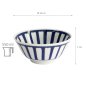 Preview: Rice Bowl Mixed Bowls White/Blue, Porcelain, Ø 15 × 7 cm, 550 ml, Item No. 14993