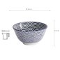 Preview: TDS, Reis-Schale, Nippon Blue, Waves, Ø 12 x 6,4 cm 300 ml - Art Nr. 16000