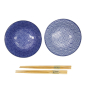 Preview: Tayo-Schalen-Set Nippon Blue Dots & Waves Blau/Weiß, Porzellan, Ø 15,2 × 6,7 cm, 500 ml, Art.-Nr. 16041