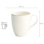 Preview: Tasse Nippon White Goldrand Lines Weiß, Porzellan, Ø 8,5 × 10,2 cm, 380 ml, Art.-Nr. 16435