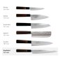 Preview: Sashimi-Messer (Filetiermesser) im Hammerschlag-Stil, Edelstahl, Klinge 21 cm, Art.-Nr. 16609