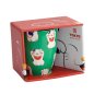 Preview: Tokyo Design Studio Tasse Kawaii Lucky Cat Classic Grün in Geschenkbox, Porzellan, Ø 8,5 × 10,2 cm, 380 ml