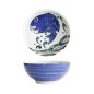 Preview: Tokyo Design Studio Nudelschale Seafood Snapper Blau, Porzellan, Ø 18,5 × 8,2 cm, 1,2 l