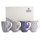Preview: Tokyo Design Studio Tassen-Set Nippon Blue Blau/Weiß in Geschenkbox, 4-tlg., Porzellan, Ø 8,5 × 10,2 cm, 380 ml