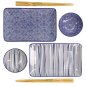 Preview: Sushi-Set Nippon Blue Lines-Dots Weiß, 6-tlg., Porzellan, Art.-Nr. 17991