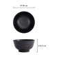 Preview: Rice Bowl Black, Melamine, Ø 18 × 9.5 cm, 1 l, Item No. 18236