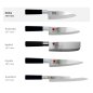 Preview: Deba Knife (Meat Knife) Sekiryu, Stainless Steel, blade 15 cm, black ABS plastic handle, Item No. 18289