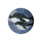 Preview: Pasta Plate Kawaii Ohira Whale Blue/White, Porcelain, Ø 21.7 × 5.3 cm, 800 ml, Item No. 18330