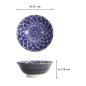 Preview: Ramenschale Ohuke Dahlia Blau/Weiß, Porzellan, Ø 21 × 7,8 cm, Art.-Nr. 18898