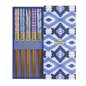 Preview: Essstäbchen-Set Kasuri Blau, 5 Paar, Holz, Art.-Nr. 21304