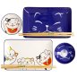 Preview: 4 w/Chopsticks Blue Kawaii Lucky Cat  Sushi Plate Giftset Set at g-HoReCa (picture 2 of 6)
