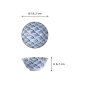 Preview: Tayo-Schale Natsu Nami Blau/Weiß, Porzellan, Ø 15,2 × 6,7 cm, 500 ml, Art.-Nr. 22336