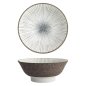 Preview: Tokyo Design Studio Ramenschale Satomaki Tokusa Braun/Weiß, Porzellan, Ø 21,5 × 9 cm, 1,3 l