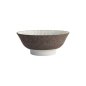 Preview: Ramenschale Satomaki Tokusa Braun/Weiß, Porzellan, Ø 21,5 × 9 cm, 1,3 l, Art.-Nr. 33180