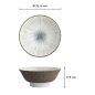 Preview: Ramenschale Satomaki Tokusa Braun/Weiß, Porzellan, Ø 21,5 × 9 cm, 1,3 l, Art.-Nr. 33180