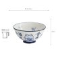 Preview: TDS, Rice Bowl, Kawaii, Lucky Cat, Blue/White, Ø 11.5x6cm 300ml, Item No. 33210