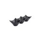 Preview: Sauce Dish with 3 Compartments Iwate Black, Melamine, 18.7 × 6.2 × 4.4 cm, 114 ml, Item No. 33287