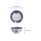 Preview: Tayo-Schale Kawaii Cat Neko Blau (Blau/Weiß), Porzellan, Ø 14,9 × 6,7 cm, 500 ml, Art.-Nr. 33415