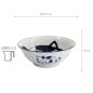 Preview: TDS, Ramen-Schale, Kawaii Cat Neko, Blau, Ø 19,7x7,5cm 1000ml, Art.-Nr. 33417