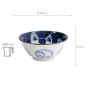 Preview: TDS, Tayo-Schale, Kawaii Cat Neko, Blau, Ø 14,9x6,7cm 500ml, Art.-Nr. 33487