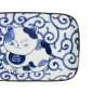 Preview: TDS, Square Plate, Kawaii Cat Neko, Blue, 16.3x10.2cm, Item No. 33498