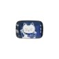 Preview: Rechteckiger Teller Kawaii Cat Neko F Blau/Weiß, Porzellan, 16,3 × 10,2 cm, Art.-Nr. 33501