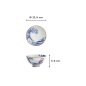 Preview: Rice Bowl Kawaii Wave Cat Blue/Red, Porcelain, Ø 11.5 × 6 cm, 300 ml, Item No. 33597