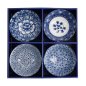 Preview: Tayo-Schalen-Geschenkset Hana Blue Weiß, Porzellan, Ø 15 × 7 cm, 500 ml, Art.-Nr. 33811