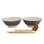 Preview: TDS, Ramen Bowl Giftset, Satomaki Tokusa, 6-piece set, Brown, Ø 21.5x9cm 1300ml, Item No. 33897