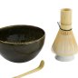 Preview: TDS, Matcha Bowl Giftset, 4-piece set, 14.5 x 6.5 cm, Amano Oribe Green, Item No. 34082