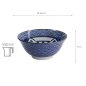 Preview: TDS, Tayo Schale, Kawaii Lucky Cat Neko, Seikaiha-Neko Blue, Ø 15x7cm, 550ml - Art Nr. 617607