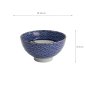 Preview: TDS, Reis Schale, Kawaii Lucky Cat Neko, Seikaiha-Neko Blue, Ø 12x6,3cm - Art Nr. 617621