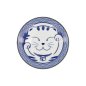 Preview: Pasta Plate Kawaii Lucky Cat Neko Seikaiha-Neko Blue, Porcelain, Ø 21.3 × 4.7 cm, Item No. 617638