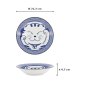 Preview: Pasta Plate Kawaii Lucky Cat Neko Seikaiha-Neko Blue, Porcelain, Ø 21.3 × 4.7 cm, Item No. 617638