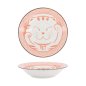 Preview: Tokyo Design Studio Pasta Plate Kawaii Lucky Cat Neko Seikaiha-Neko Red, Porcelain, Ø 21.3 × 4.7 cm