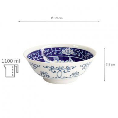 TDS, Ramen Bowl, Mixed Bowls, Ø 19 x 7.5 cm 1100 ml, Peony, Item No. 14263