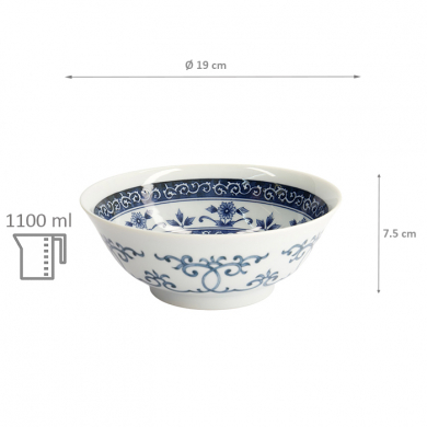 TDS, Ramen Bowl, Mixed Bowls, Ø 19 x 7.5 cm 1100 ml, Flower, Item No. 14266