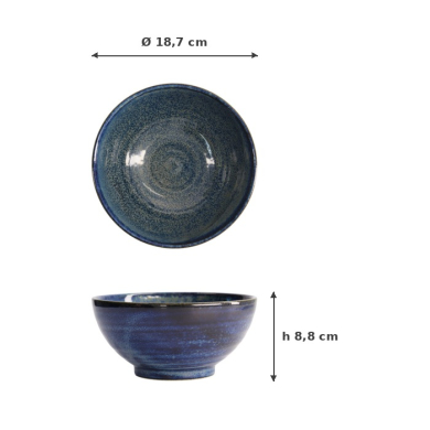 Reisschale Cobalt Blue, Porzellan, Ø 18,7 × 8,8 cm, 1,25 l, Art.-Nr. 14313