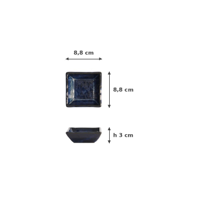 Square Bowl, Cobalt Blue, 8,8 cm x 8,8 cm, Item No. 14321