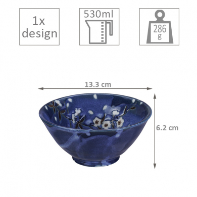 Blue Sakura 4 Bowls Set at g-HoReCa (picture 5 of 5)