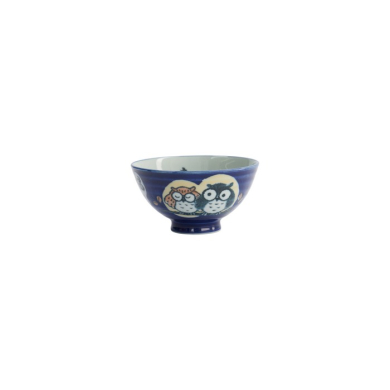 Bowl Kawaii Owl White/Blue, Porcelain, Ø 11.5 × 6 cm, 300 ml, Item No. 14340