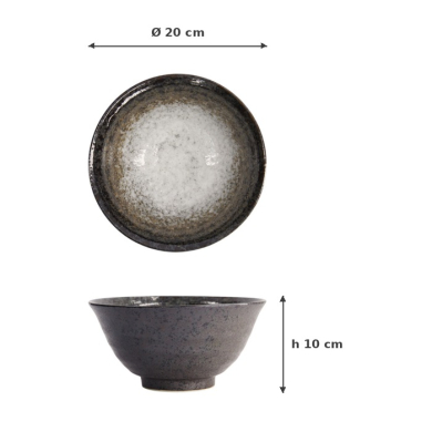 Noodle Bowl Mino Yaki, Stoneware, Ø 20 × 10 cm, 1.4 l, Item No. 14454