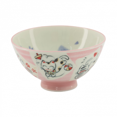 TDS, Bowl, Kawaii Cat Neko, Pink, Ø 11.2 x 6 cm, 300 ml - Item No. 14973