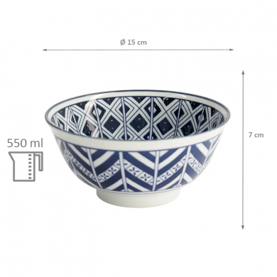 TDS, Bowl, Tokyo Blue, Mixed Bowls, Ø 15 x 7 cm, 550 ml - Item No. 15405