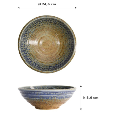 Schale Mino Yaki, Keramik, Ø 24,6 × 8,6 cm, 1,55 l, Art.-Nr. 15449