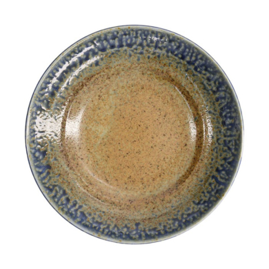 Tiefer Teller Mino Yaki Blau/Braun, Steinzeug, Ø 28,5 × 6 cm, 1,3 l, Art.-Nr. 15453