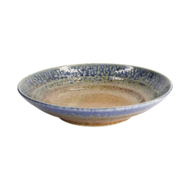 Tiefer Teller Mino Yaki Blau/Braun, Steinzeug, Ø 28,5 × 6 cm, 1,3 l, Art.-Nr. 15453